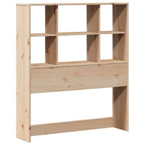 Krevet s regalom za knjige bez madraca 90x200 cm masivno drvo - Smeđa 90 x 200 cm Cijena