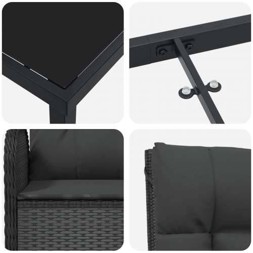Set Vrtnih Stolica Crni Poli Ratan Cijena