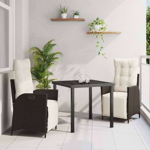 Set od 3 komada vrtne blagovaonske garniture smeđe poli-ratan Cijena