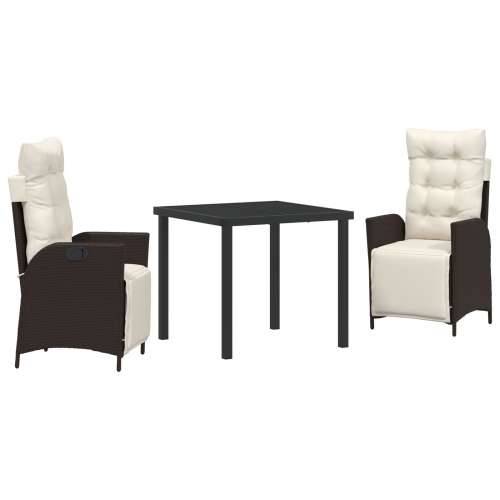 Set od 3 komada vrtne blagovaonske garniture smeđe poli-ratan Cijena