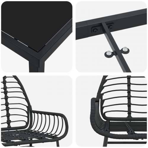 set vrtnih stolica 9 komada Crni poliratan Cijena