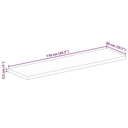Stolna ploča 110x50x2,5 cm pravokutna od masivnog drva manga - Drvo manga (završna obrada od hrastovine) 110 x 50 cm 1 25 mm Cijena