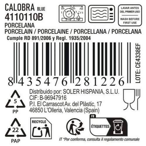 Zdjela za Salatu La Mediterránea Calobra Plava (16 kom.) Cijena