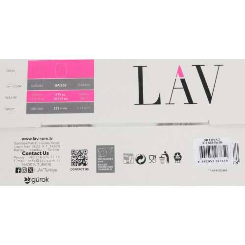 Set Čaša LAV GAIA 4 Dijelovi (6 kom.) Cijena