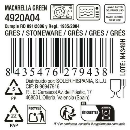Plakans šķīvis La Mediterránea Macarella green Ø 16 cm (24 kom.) Cijena