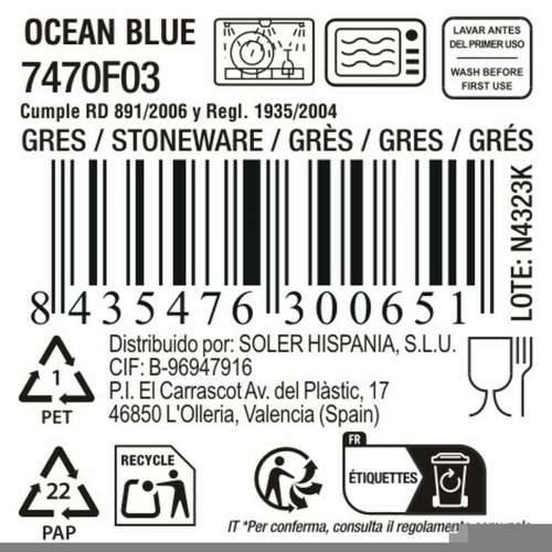 Plakans šķīvis La Mediterránea Ocean blue (12 kom.) Cijena