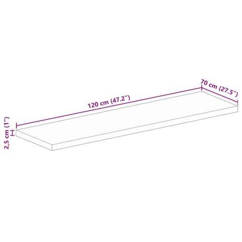 Stolna ploča 120x70x2,5 cm pravokutna od masivnog drva manga - Drvo manga (prirodno) 120 x 70 cm 1 25 mm Cijena