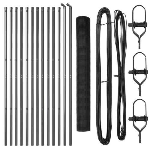 set sivih metalnih stupova ograde s PVC premazom Set od 2 Siva Cijena