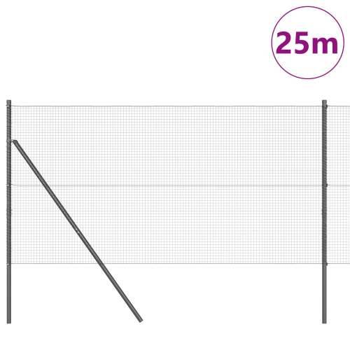 zavarena žičana ograda s 13 stupova siva 1.2x25 m čelik Cijena