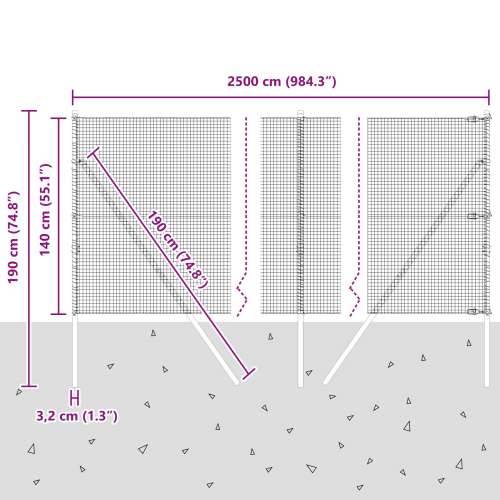 zavarena žičana ograda s 13 stupova Siva 1.4x25 m Čelik Cijena