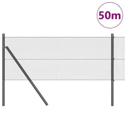 Zavarena žičana ograda s 13 stupova Siva 0.5x50 m Čelik Cijena