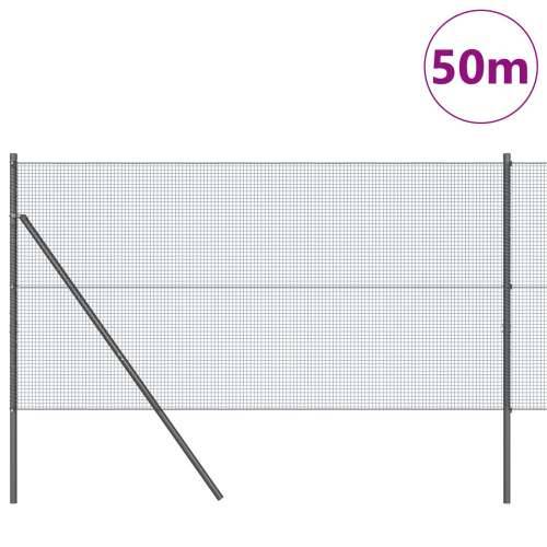 Zavarena Ograda s 13 Stupova Siva 1.2x50 m Čelik Cijena