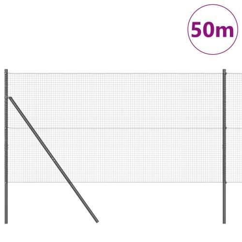 Zavarena ograda s 13 stupova Siva 1,2x50 m Čelik Cijena