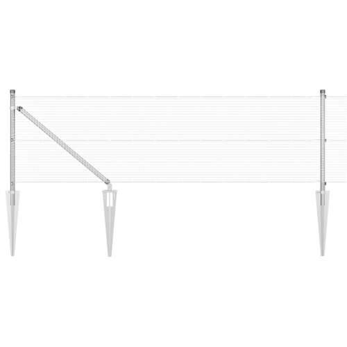 Set stupova za ograde Set od 2 Galvanizirani čelik 10 x 0.5 m Cijena