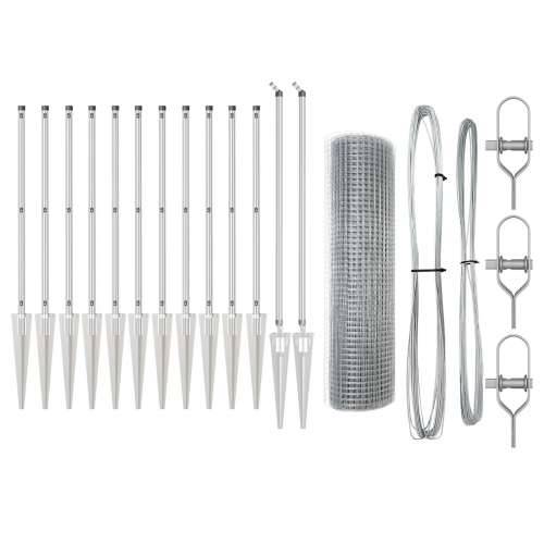 Set stupova za ograde Set od 2 Pocinčani čelik 25 x 0.5 m Cijena