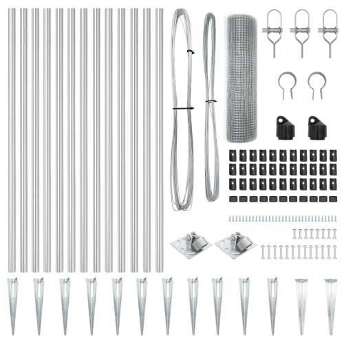 Set stupova za ograde Set od 2 Pocinčani čelik 25 x 0.5 m Cijena