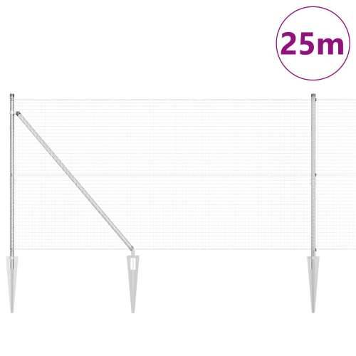 zavarena žičana ograda s 13 šiljastih stupova 1.4x25 m galvanizirani čelik Cijena
