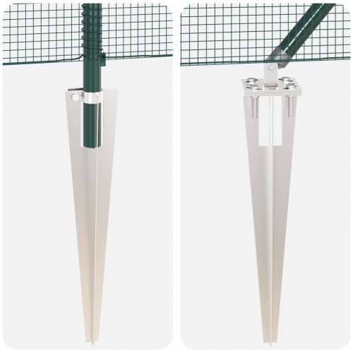 set stupova za ograde Set od 2 Zelena Metal 10 x 0.5 m Cijena