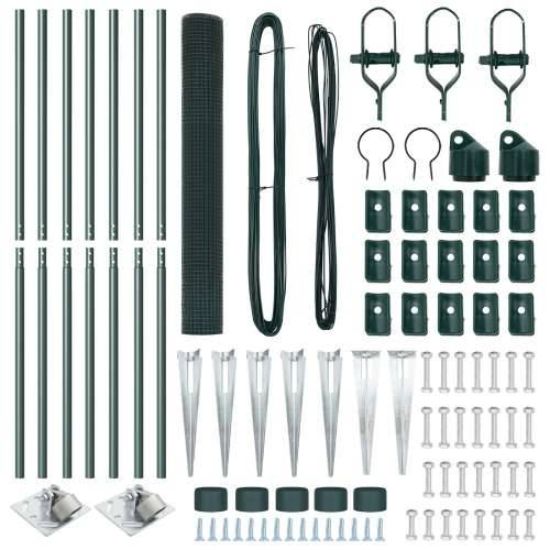 Set Ogradnih Stupova Set od 2 Zelena Čelik s Prahom 10 x 1 m Cijena