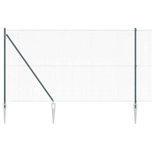 Zavarena Žičana Ograda s 7 Šiljatih Postova Zelena 1.6x10 m Čelik Cijena