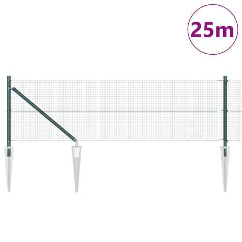 zavarena žičana ograda s 13 šiljastih postova Zelena 0.4x25 m Čelik Cijena