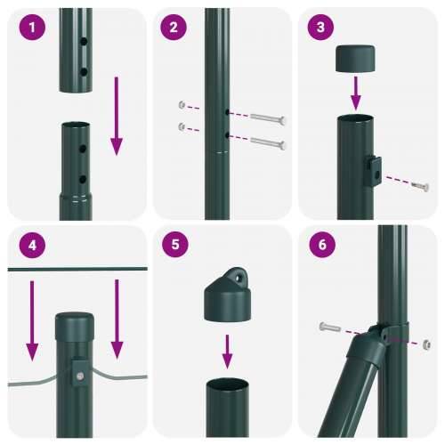 PVC set stupova za ograde Set od 2 Zeleno PVC 25 x 1.5 m Cijena