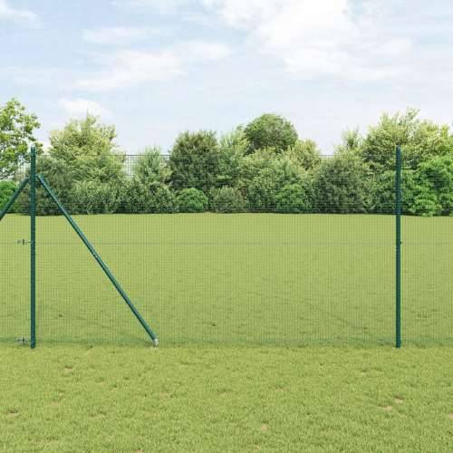 Zavarena Žičana Ograda s 13 Igli Stupova Zeleno 1.4x50 m Čelik Cijena