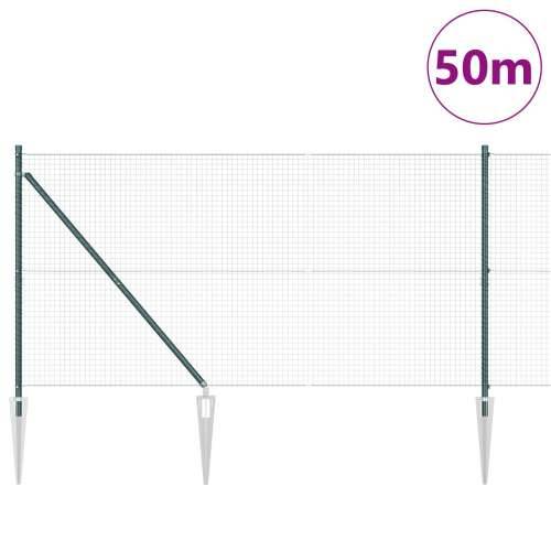 Zavarena žičana ograda s 13 šiljastih stupova Zelena 1.4x50 m Čelik Cijena