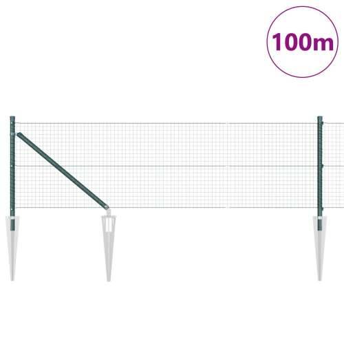zavarena žičana ograda sa 13 špicastih nosača Zelena 0.4x100 m Čelik Cijena