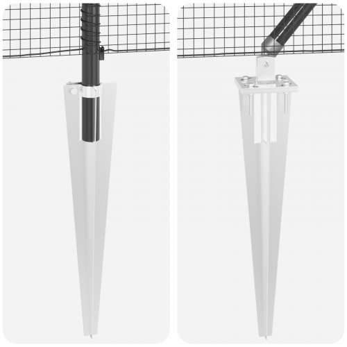 Sivi set stupova ograde Set od 2 Siva Pocinčani čelik 10 x 0.5 m Cijena