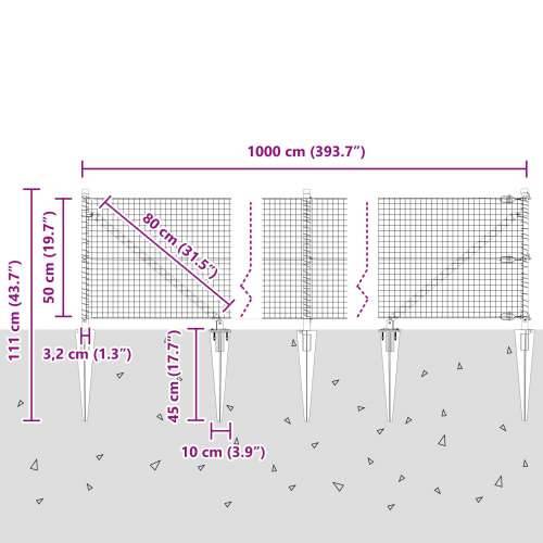 Set panela za ograde Set od 2 Siva Metal, Plastika 10 x 0.5 m Cijena
