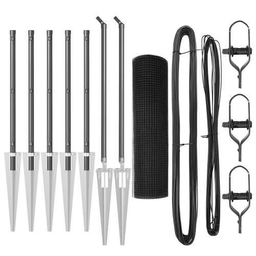 set stupova za ograde Set od 2 Siva Čelik obložen prahom 10 x 1 m Cijena