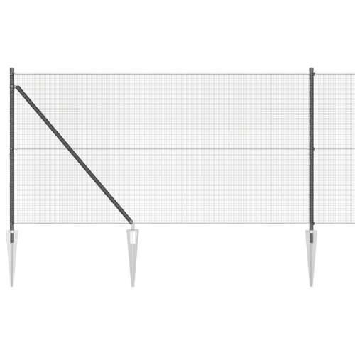 set stupova za ograde Set od 2 Siva Čelik obložen prahom 10 x 1 m Cijena