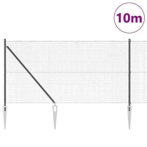 Zavarena žičana ograda s 7 spike postova Siva 1.2x10 m Čelik Cijena