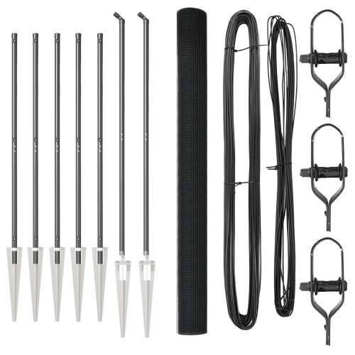 Set metalnih stubova za ograde Set od 2 Sivi Metal, Plastika Cijena