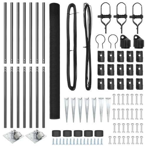 Set metalnih stubova za ograde Set od 2 Sivi Metal, Plastika Cijena