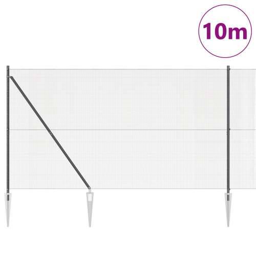Zavarena Ograda s 7 Sidrenih Stupova Siva 1.6x10 m Čelik Cijena