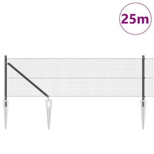 zavarena žičana ograda s 13 sidrenih stubova siva 0.4x25 m čelik Cijena