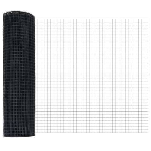 set ogradnih stupova 2 komada Siva, Crna Čelik, PVC 25 x 0.5 m Cijena