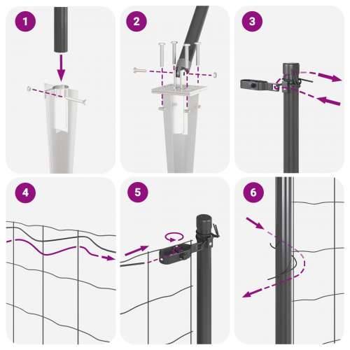 set ogradnih stupova 2 komada Siva, Crna Čelik, PVC 25 x 0.5 m Cijena