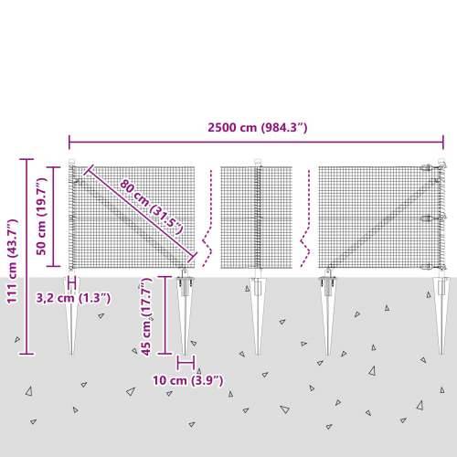 set stupova za ograde Set od 2 Siva Cijena