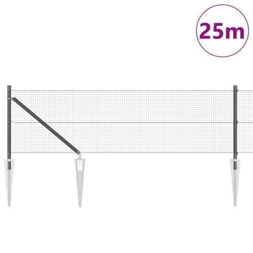Zavarena Ograda s 13 Šiljaka Siva 0.6x25 m Čelik Cijena