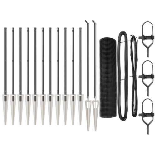 Set za ogradne stupove Set od 2 Siva Plastika 25 x 1 m Lako Cijena