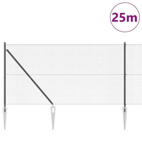 zavarena žičana ograda s 13 klinova siva 1.2x25 m čelik Cijena