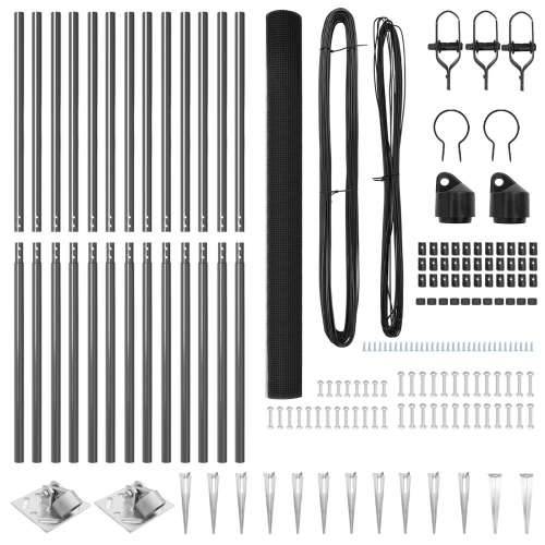 Set ogradnih stupova Set od 2 Siva Čelik 25 x 1.5 m Izdržljivo Cijena