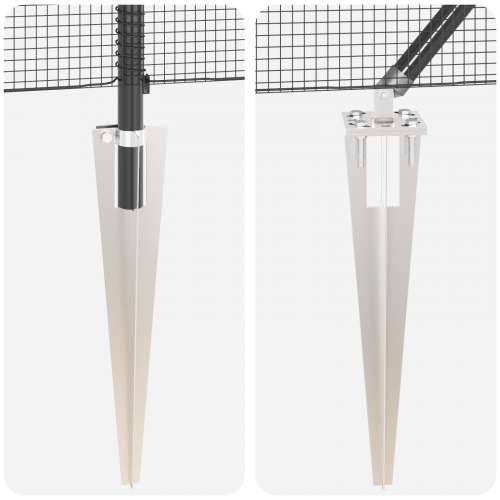Set ogradnih stupova Set od 2 Siva Čelik 25 x 1.5 m Izdržljivo Cijena