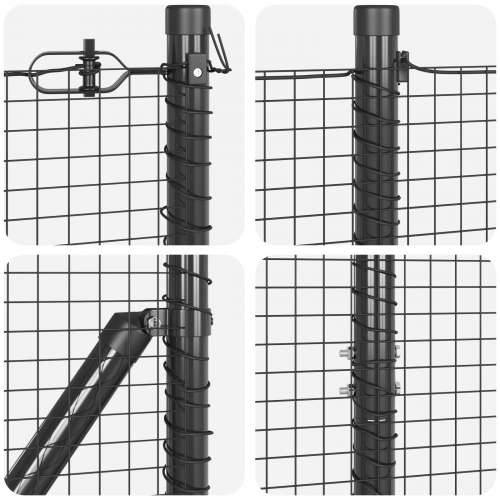 Set stupova ograde Set od 2 Siva Metal 25 x 1.5 m Izdržljivo Cijena