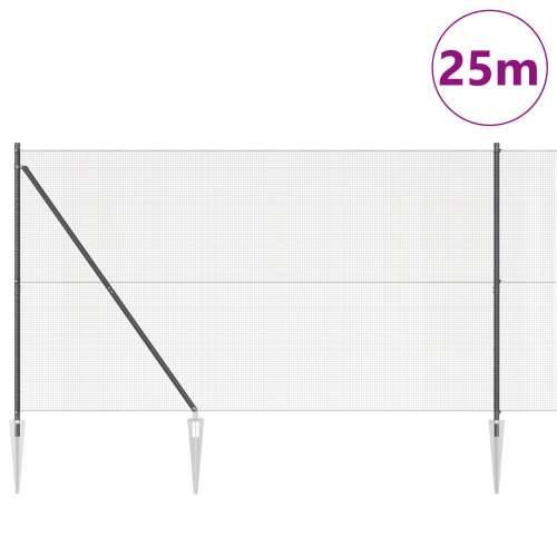 Zavarena Ograđa s 13 Bodlji Siva 1.6x25 m Čelik Cijena