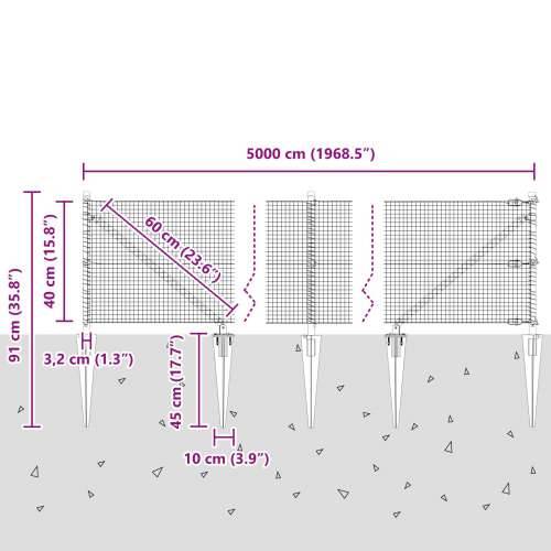 Zavarena žičana ograda s 13 klinova Siva 0.4x50 m Čelik Cijena