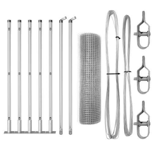 Set stubova za ograde Set od 2 Pocinčani čelik 10 x 0.5 m Cijena